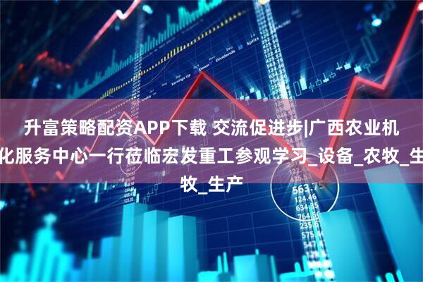 升富策略配资APP下载 交流促进步|广西农业机械化服务中心一行莅临宏发重工参观学习_设备_农牧_生产