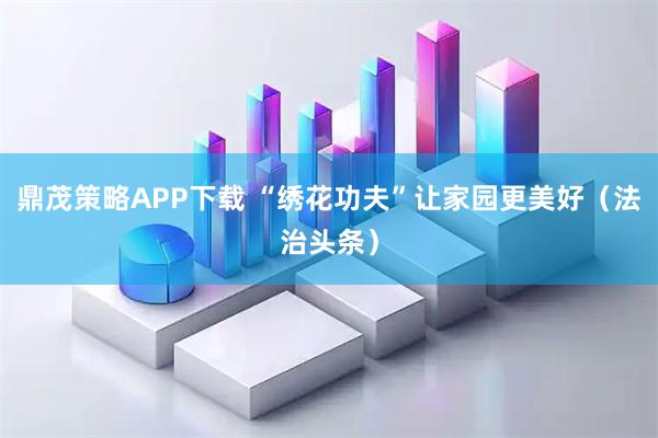 鼎茂策略APP下载 “绣花功夫”让家园更美好（法治头条）